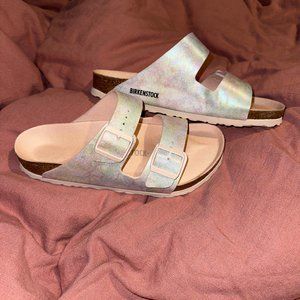Birkenstock Arizona Sandal - size 40 (9-9.5) Pink/Green/Multicolor Iridescent